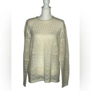 Vintage Cynthia Taylor Cream knit sweater Mohair Blend EUC Size 1X cottagecore